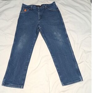Wrangler FR Flame Resistant Relaxed Fit Jeans Blue Denim 36x30 FR3W0WZ